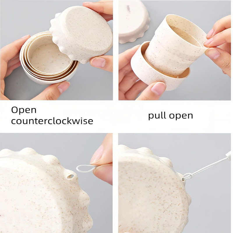 Wheat Straw Foldable Collapsible Cup Bottle