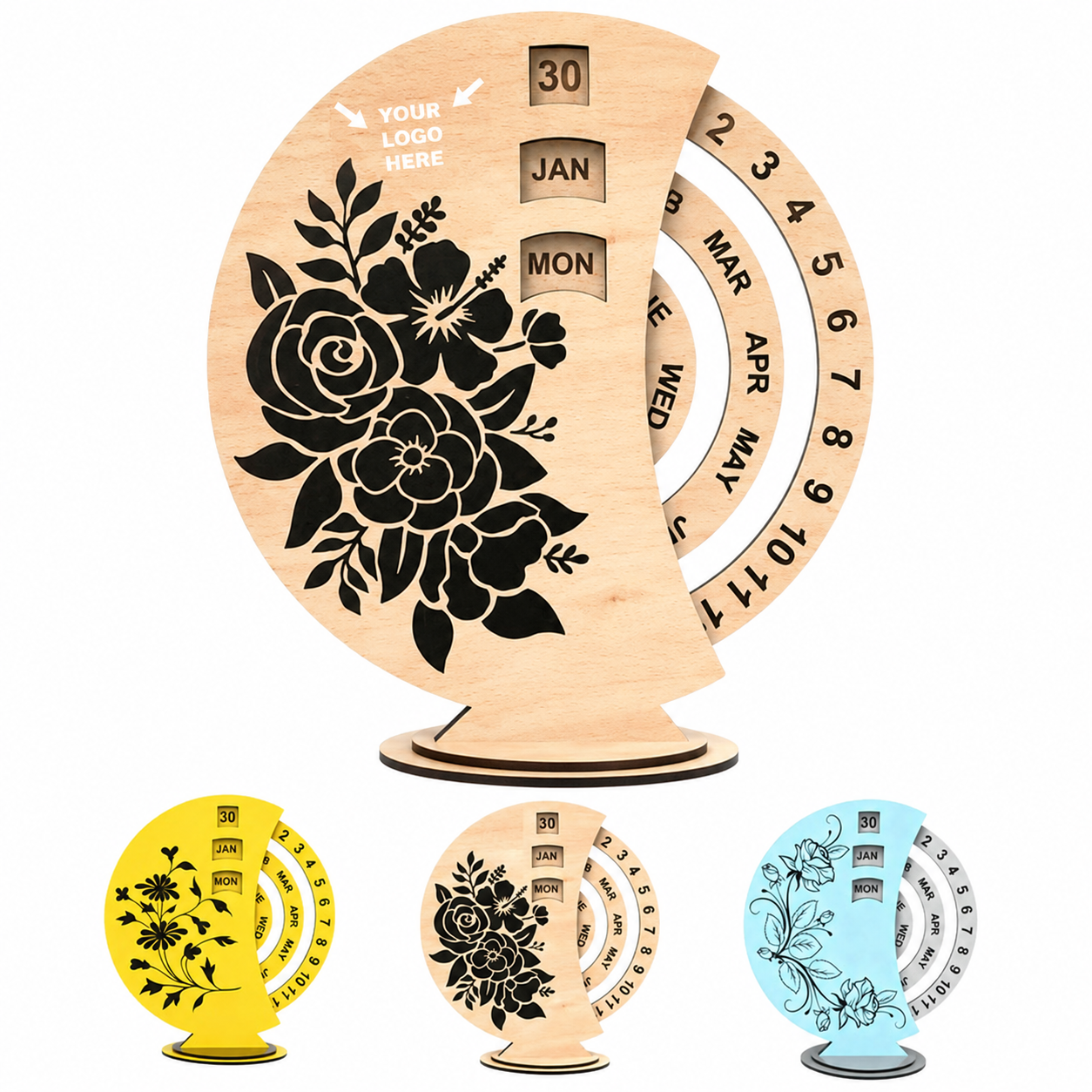 Wooden Perpetual Rotating Calendar