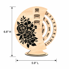 Wooden Perpetual Rotating Calendar