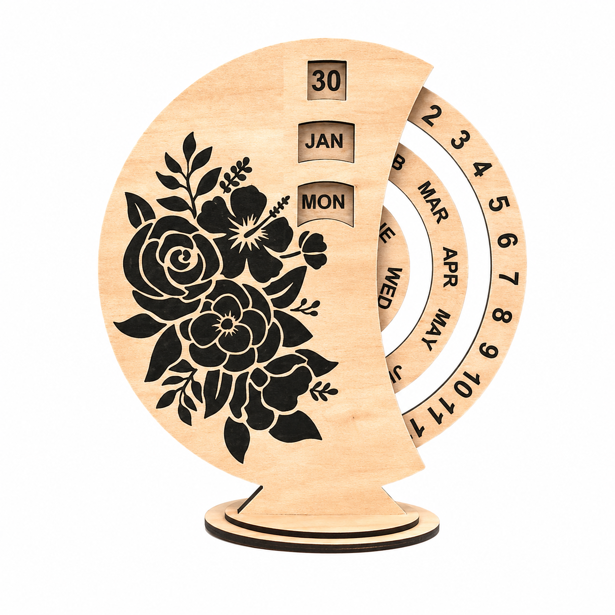 Wooden Perpetual Rotating Calendar