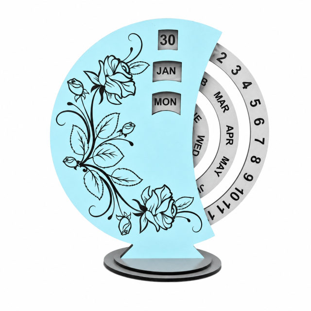 Wooden Perpetual Rotating Calendar