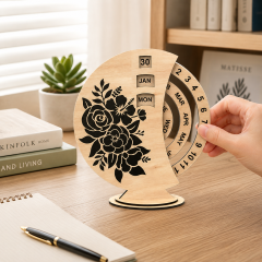 Wooden Perpetual Rotating Calendar