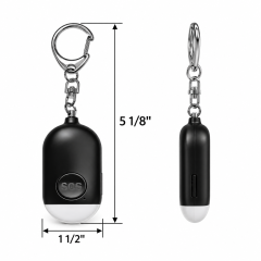 130 dB Personal Safety Alarm Keychain with Flashing Light