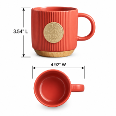 14 Oz Ceramic Coffee Mug With Bronze Accent