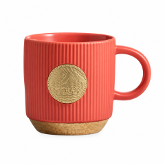 14 Oz Ceramic Coffee Mug With Bronze Accent