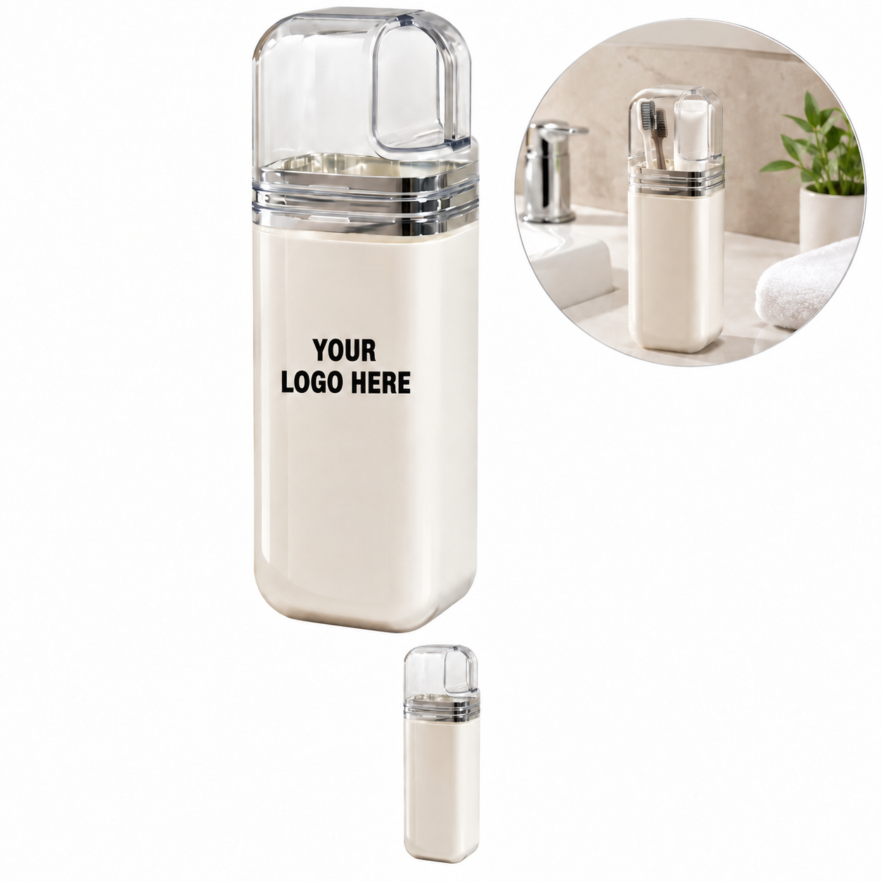 3-in-1 Double-Layer Portable Toothbrush Holder Set