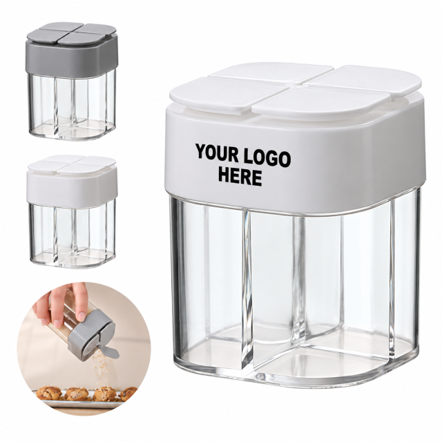 4-in-1 Compartment Plastic Seasoning Shaker
