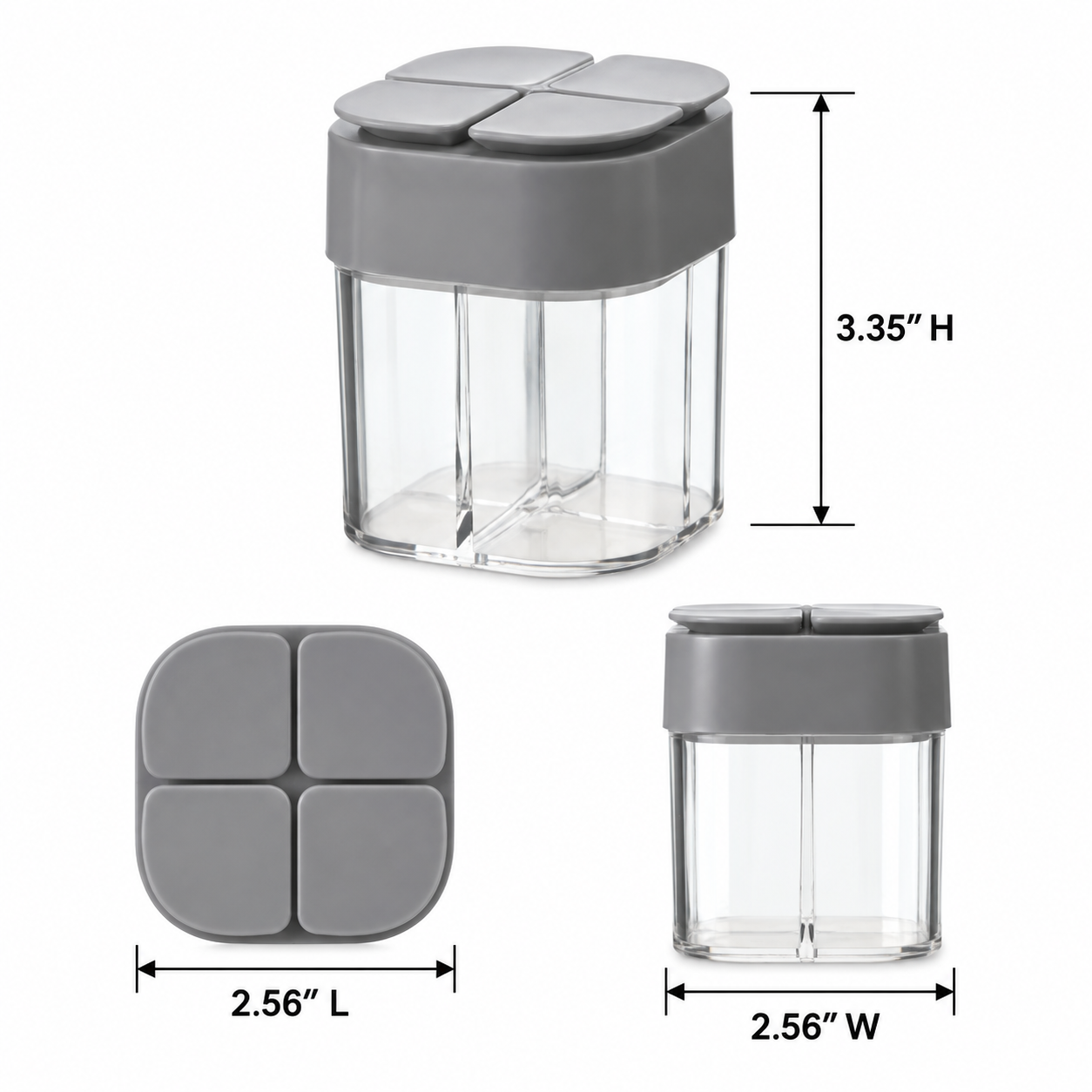 4-in-1 Compartment Plastic Seasoning Shaker