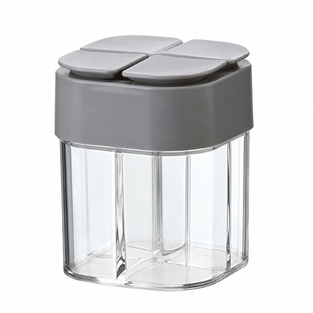 4-in-1 Compartment Plastic Seasoning Shaker