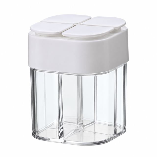 4-in-1 Compartment Plastic Seasoning Shaker
