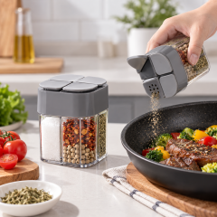 4-in-1 Compartment Plastic Seasoning Shaker