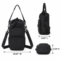 Adjustable Water Bottle Sling Bag with Front Zip Pocket