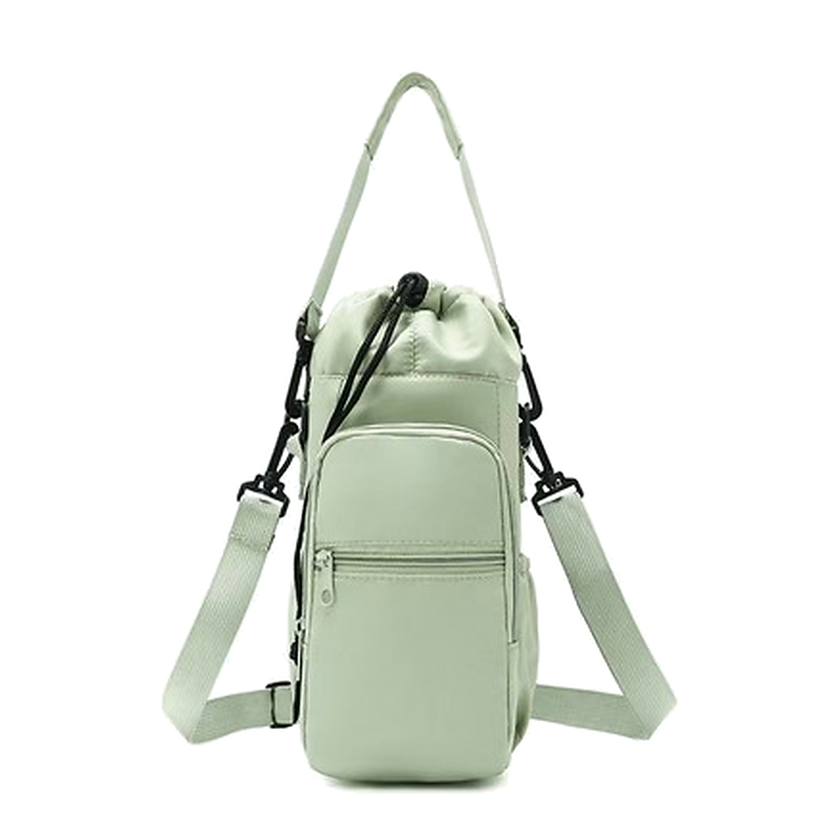Adjustable Water Bottle Sling Bag with Front Zip Pocket