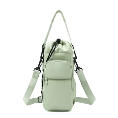 Adjustable Water Bottle Sling Bag with Front Zip Pocket