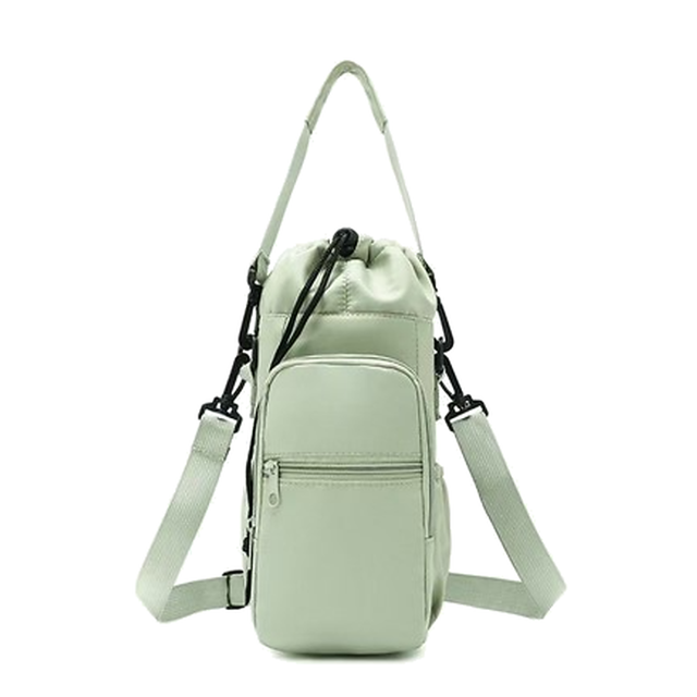 Adjustable Water Bottle Sling Bag with Front Zip Pocket