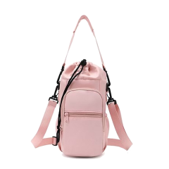 Adjustable Water Bottle Sling Bag with Front Zip Pocket
