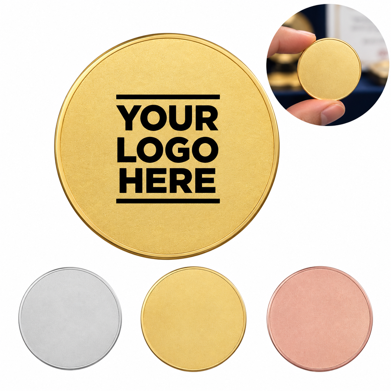 Blank Solid Iron Engraving Coin Tag