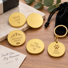Blank Solid Iron Engraving Coin Tag