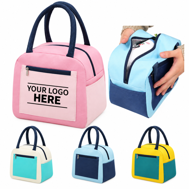 Color Block Insulated Lunch Bag