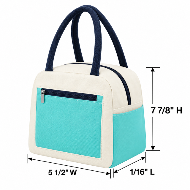 Color Block Insulated Lunch Bag