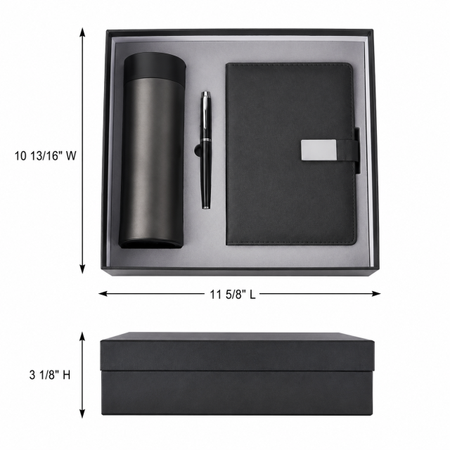Corporate Office Gift Set with Insulated Bottle, Notebook & Pen
