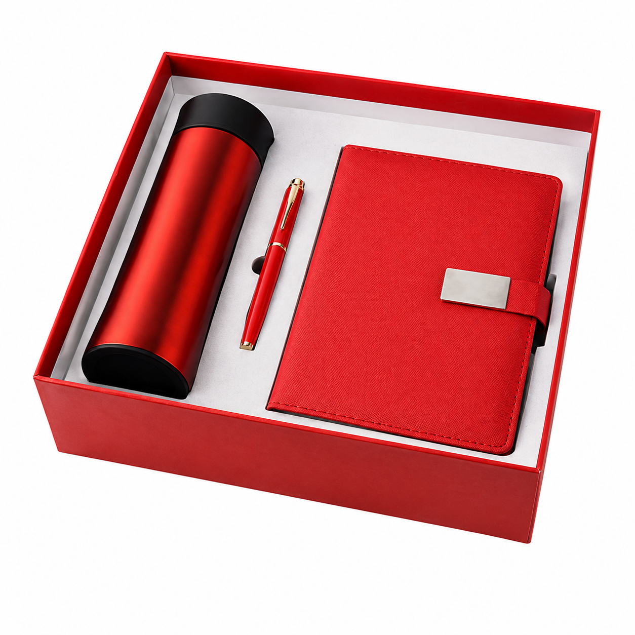 Corporate Office Gift Set with Insulated Bottle, Notebook & Pen