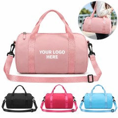Cylindrical Sports Duffel Bag with Detachable Shoulder Strap