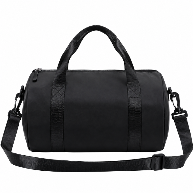 Cylindrical Sports Duffel Bag with Detachable Shoulder Strap