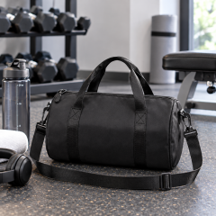 Cylindrical Sports Duffel Bag with Detachable Shoulder Strap