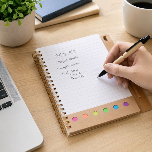 Eco Kraft Notebook With Sticky Notes
