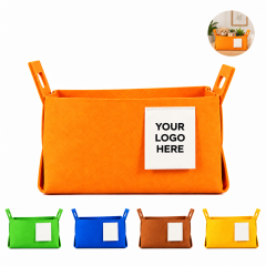 Foldable Felt Storage Basket With Side Handles