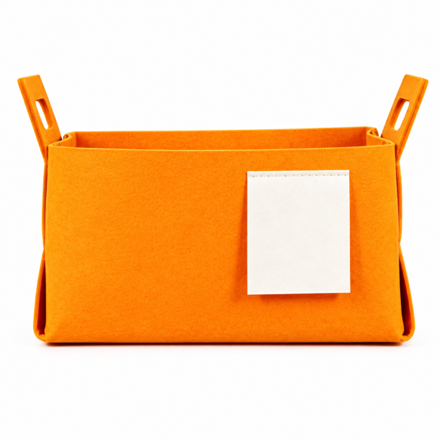 Foldable Felt Storage Basket With Side Handles
