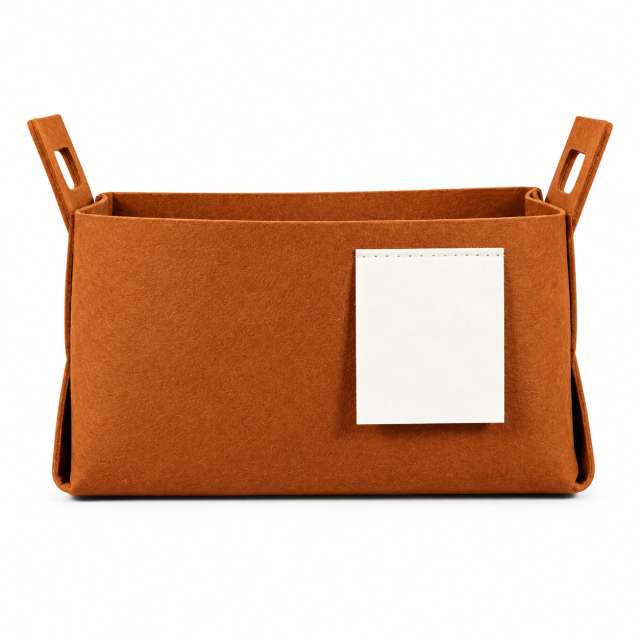 Foldable Felt Storage Basket With Side Handles