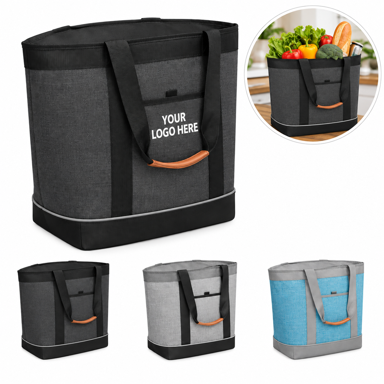 Foldable Insulated 600D Oxford Picnic Tote Bag