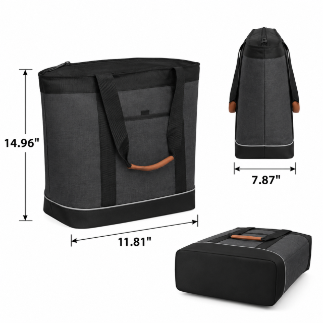 Foldable Insulated 600D Oxford Picnic Tote Bag