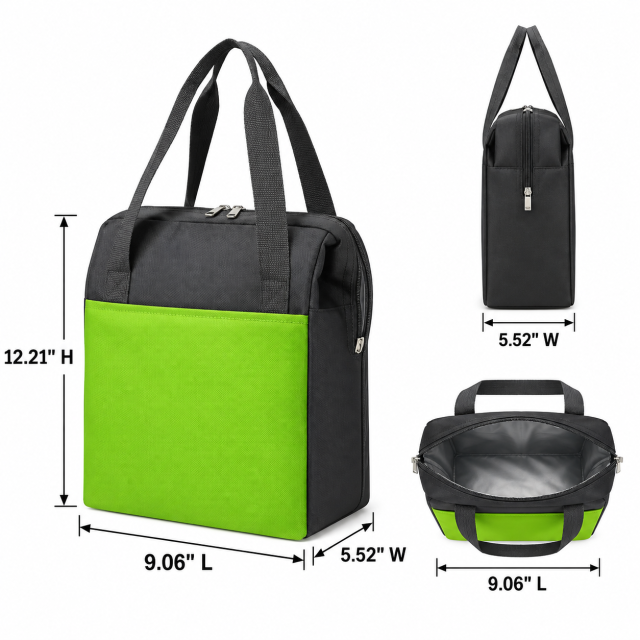 Foldable Insulated Oxford Polyester Cooler Tote with PEVA Lining