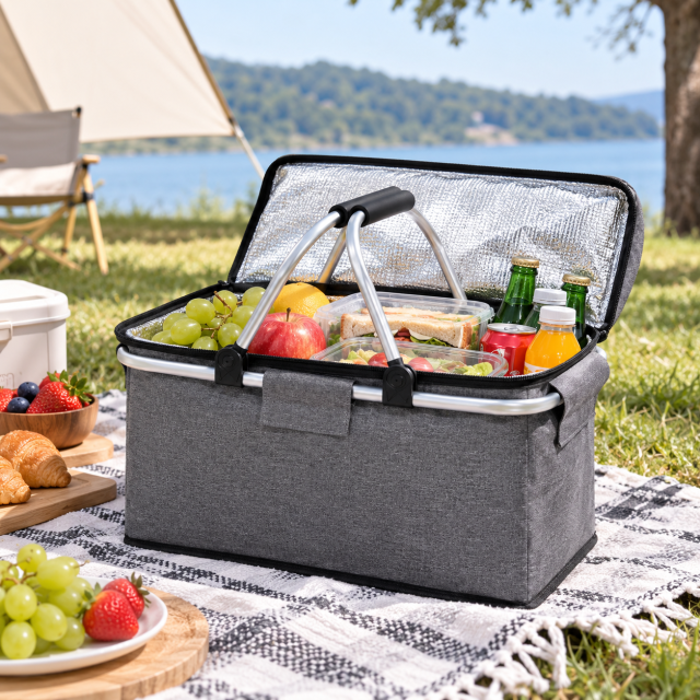 Foldable Oxford Insulated Picnic Cooler Basket