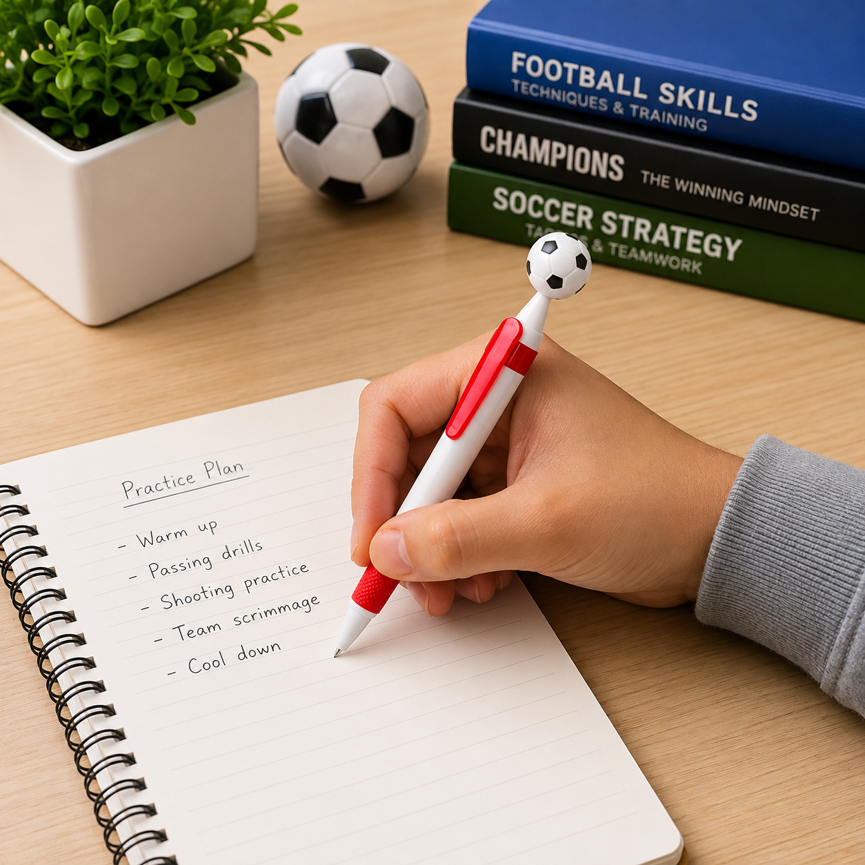 Football Shaped Ballpoint Pen With Clip