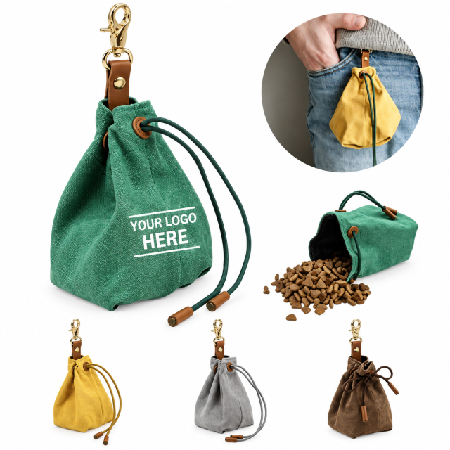 Heavy-Duty Canvas Dog Treat Pouch With Metal Clip