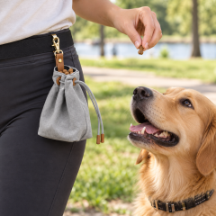 Heavy-Duty Canvas Dog Treat Pouch With Metal Clip
