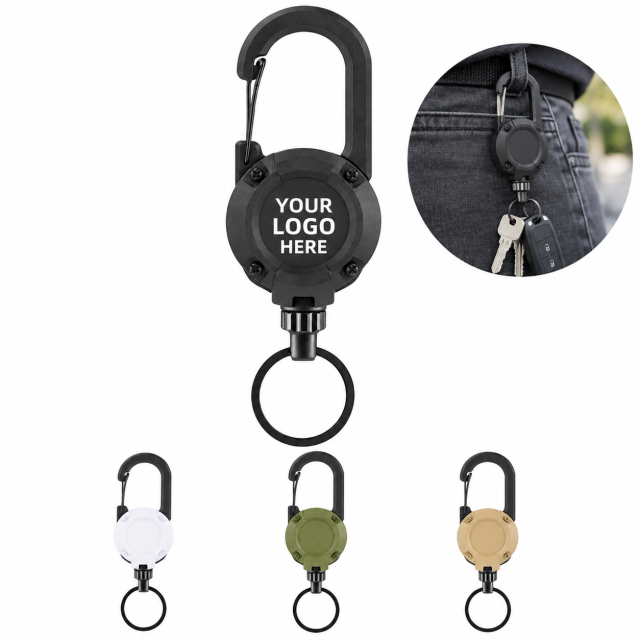 Heavy-Duty Retractable Steel Cable Keychain