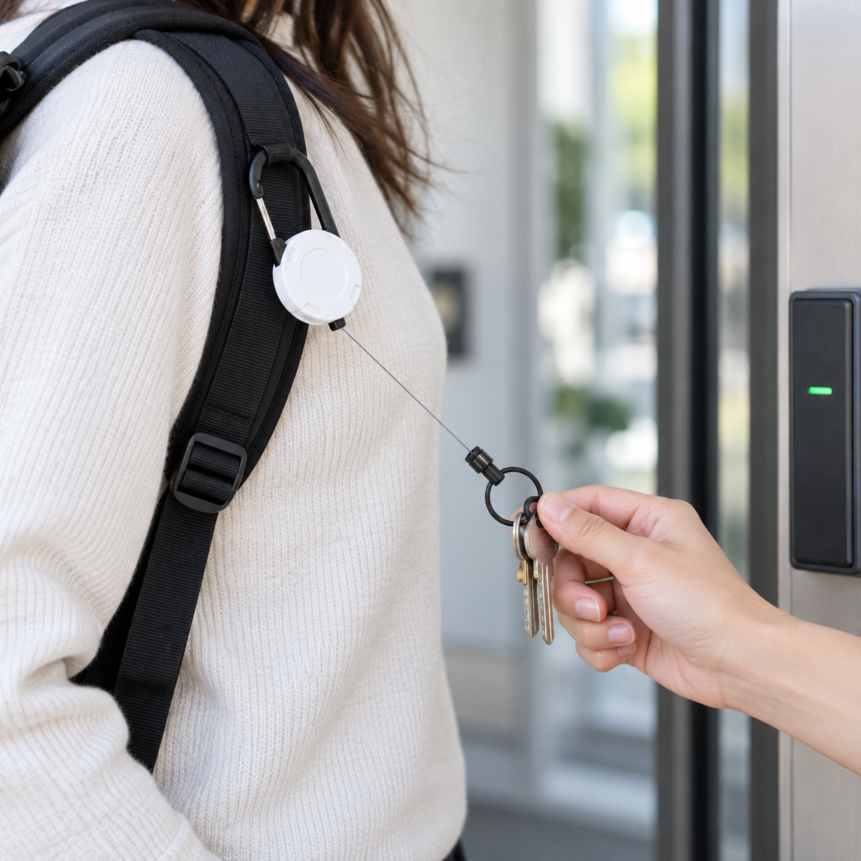Heavy-Duty Retractable Steel Cable Keychain