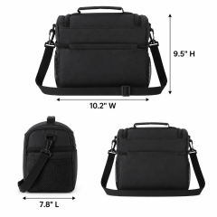 Insulated Dual Compartment Lunch Bag With Side Pockets