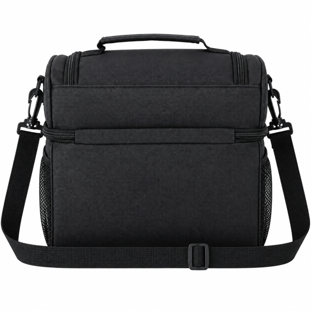 Insulated Dual Compartment Lunch Bag With Side Pockets