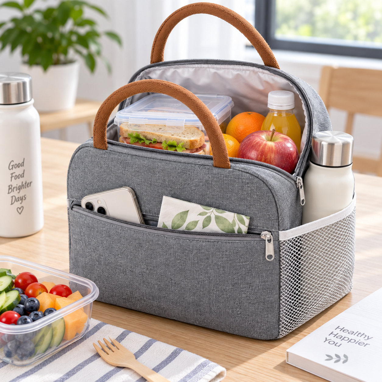 Insulated Oxford Lunch Tote Bag