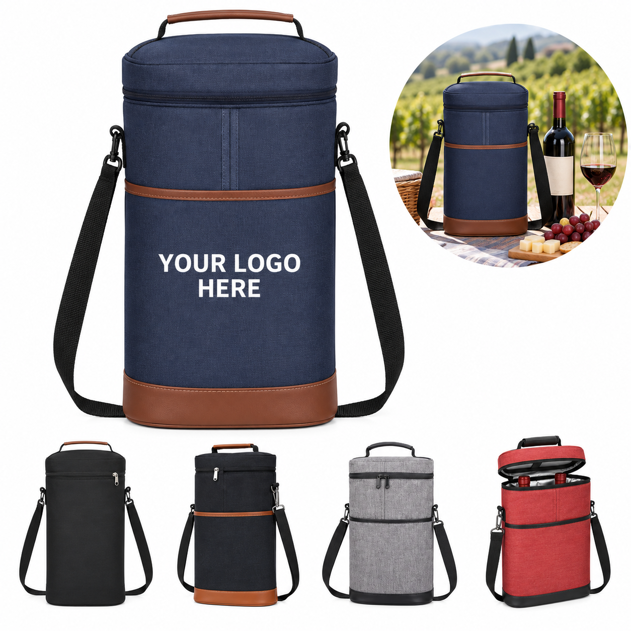 Insulated Wine Cooler Tote Bag