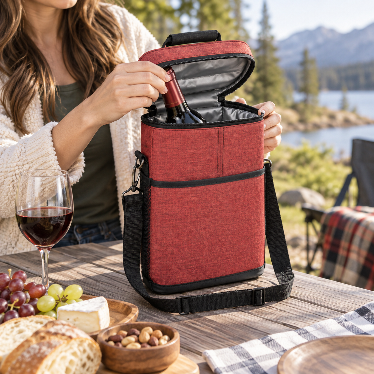 Insulated Wine Cooler Tote Bag