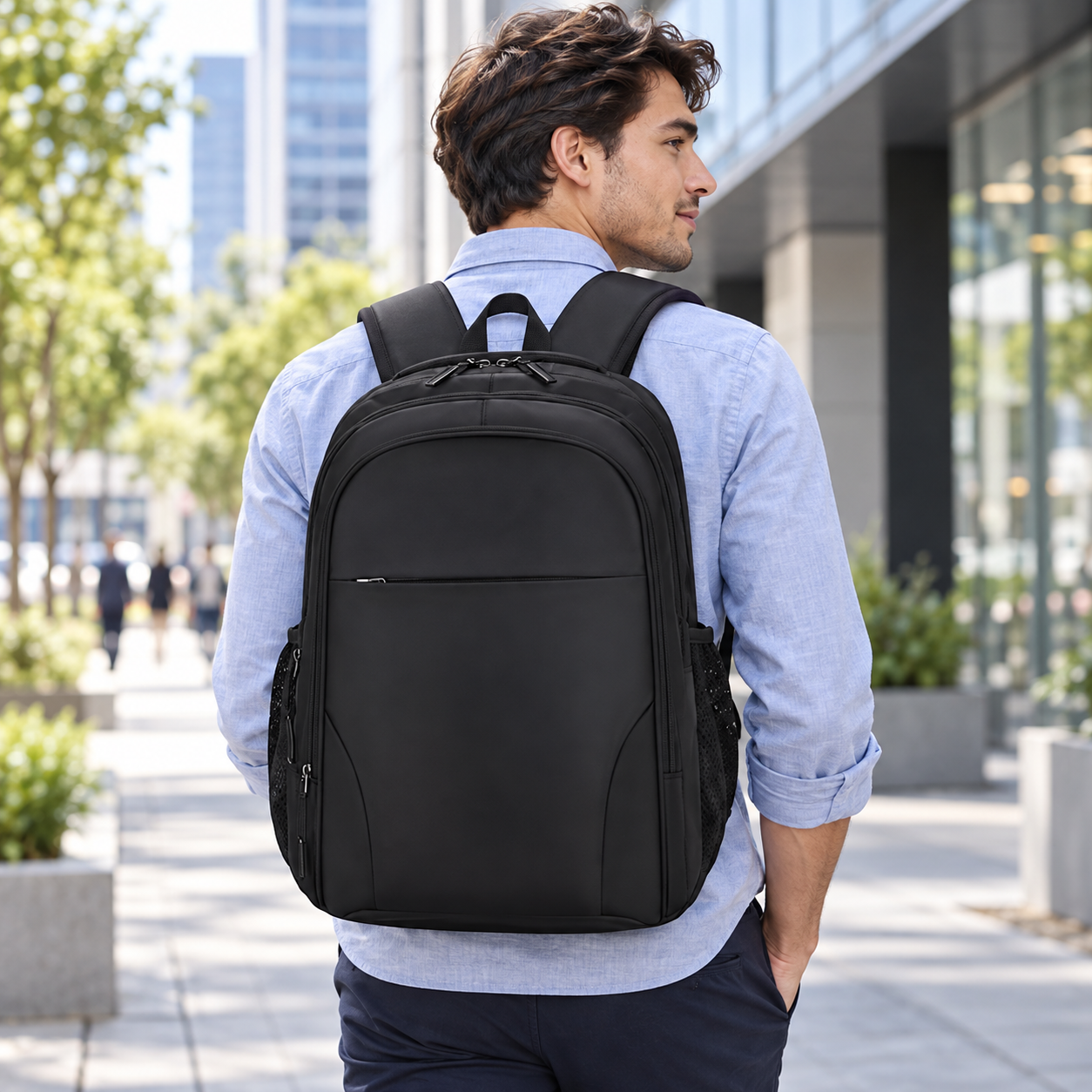 Large Capacity Polyester Urban Laptop Backpack