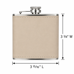 Leather-Wrapped Stainless Steel Flask