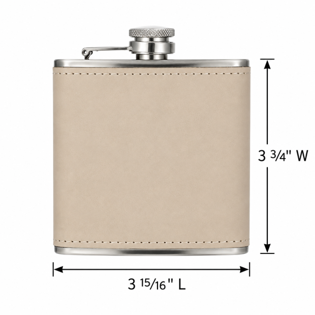 Leather-Wrapped Stainless Steel Flask